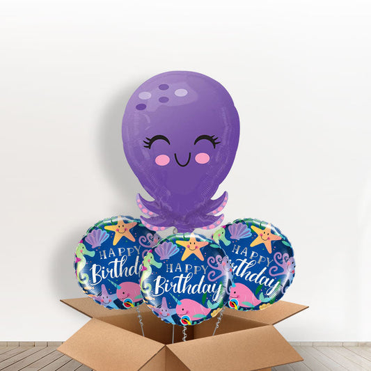 Octopus Balloon in a Box - With 3 Themed Balloons | Small Indoor Plants