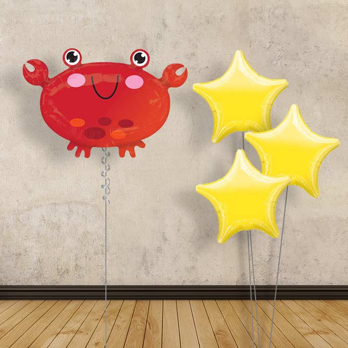 Crab Helium Balloon Bouquet in a Box