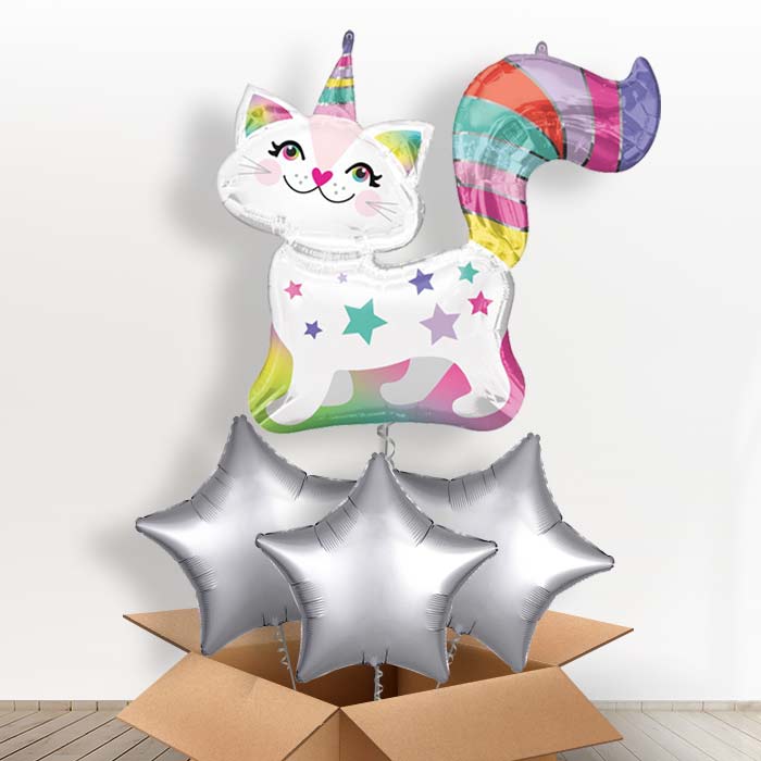 Giant Caticorn Foil Balloon in a Box