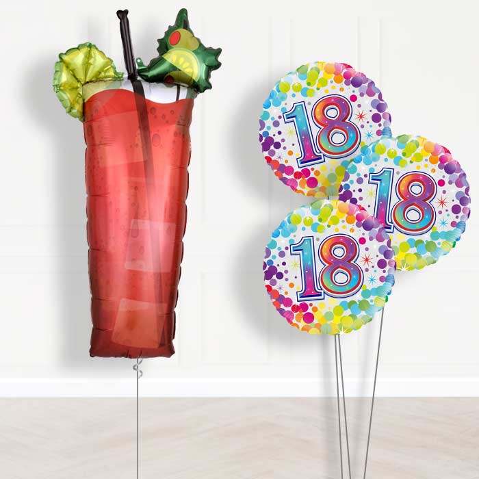 18th Birthday Bloody Mary Cocktail Balloon Bouquet Delivery