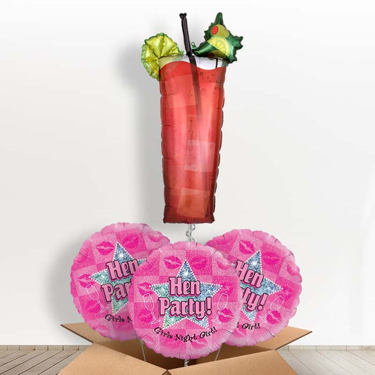 Hen Party Bloody Mary Cocktail Foil Balloon in a Box