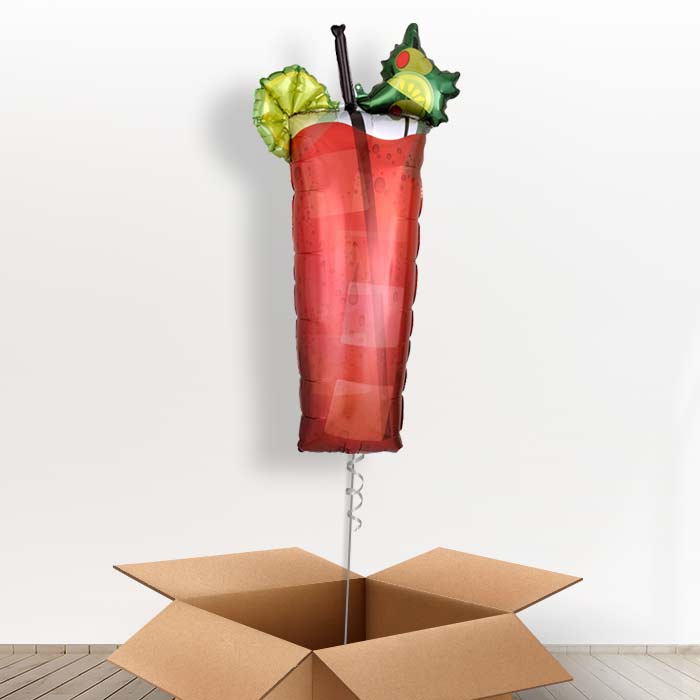 Summer Themed Bloody Mary Cocktail Foil Balloon in a Box