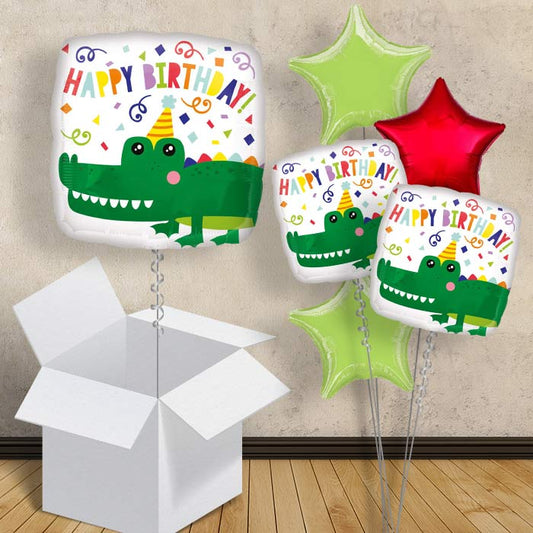 Alligator Balloon in a Box Happy Birthday - 1 Balloon | Small Indoor Plants
