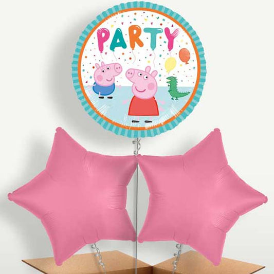 Peppa Pig Party Balloon Bunch inflated with Helium | Small Indoor Plants