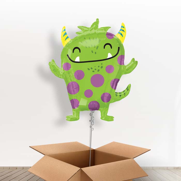 Green Monster Foil Balloon in a Box - Giant Balloon | Small Indoor Plants