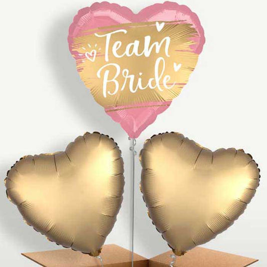 Satin Gold Team Bride Helium Bunch of Balloons | Small Indoor Plants