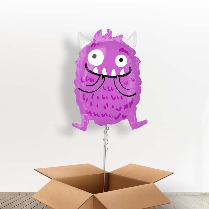 Purple Monster Foil Balloon in a Box - Giant Balloon | Small Indoor Plants