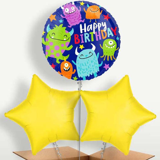 Little Monsters Happy Birthday Balloon Bunches | Small Indoor Plants
