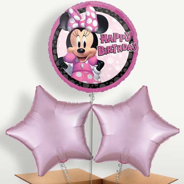 Minnie Mouse Forever Happy Birthday Balloon Bunches | Small Indoor Plants