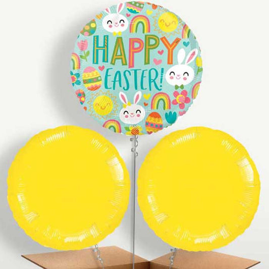 Sunshine Rainbow Easter Balloon Bunch inflated with Helium | Small Indoor Plants