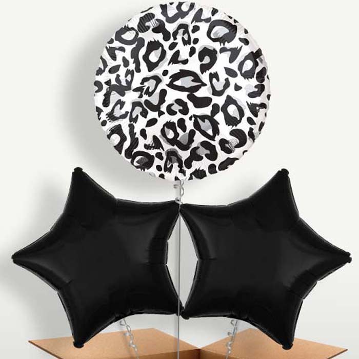 Snow Leopard Print Helium Bunch of Balloons | Small Indoor Plants