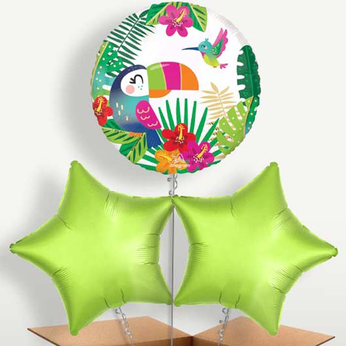 Tropical Paradise Summer Helium Bunch of Balloons | Small Indoor Plants