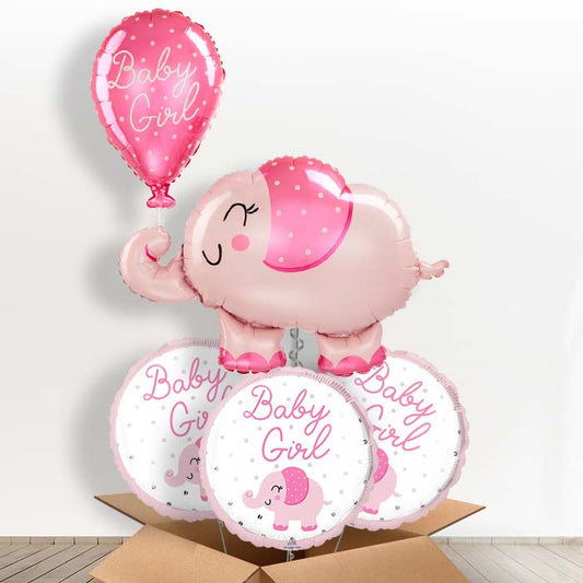 Giant Baby Girl Pink Elephant Shaped Foil Balloon in a Box