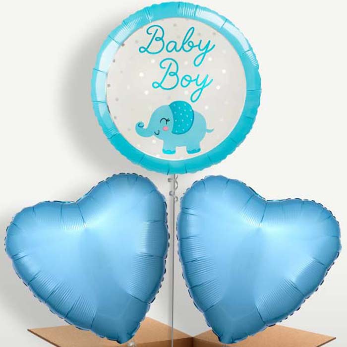 Baby Boy Elephant Bunch of Balloons inflated with Helium | Small Indoor Plants