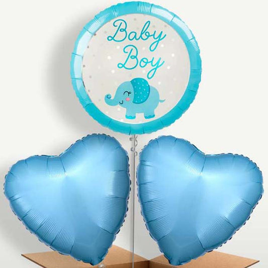 Baby Boy Elephant Bunch of Balloons inflated with Helium | Small Indoor Plants