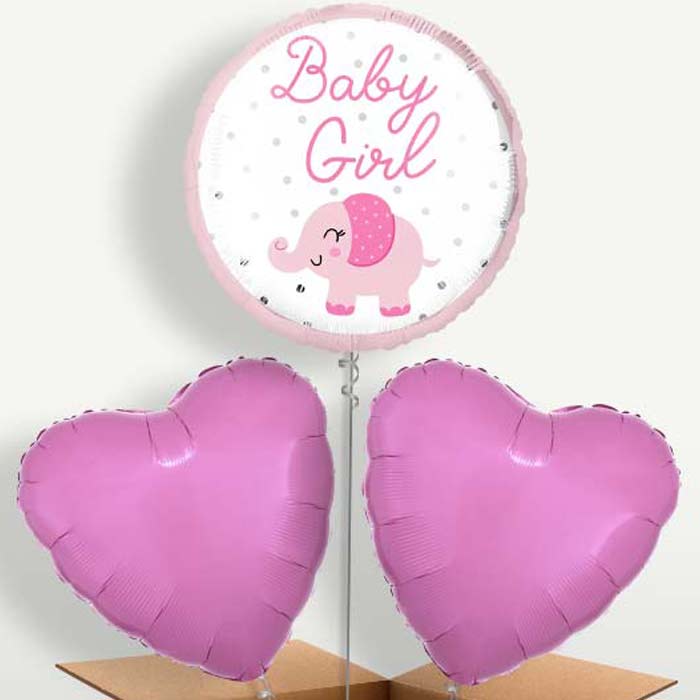 Baby Girl Elephant Bunch of Balloons inflated with Helium | Small Indoor Plants
