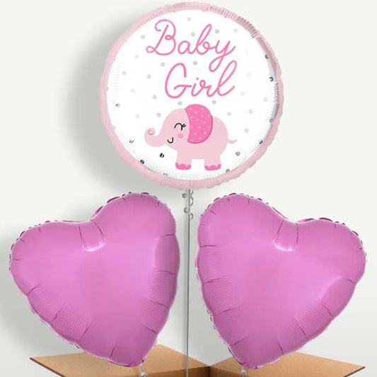 Baby Girl Elephant Bunch of Balloons inflated with Helium | Small Indoor Plants