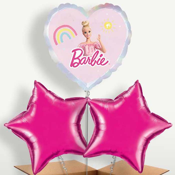 Pink Heart Barbie Balloon Bunch inflated with Helium | Small Indoor Plants