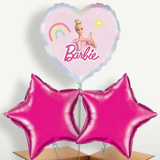 Pink Heart Barbie Balloon Bunch inflated with Helium | Small Indoor Plants