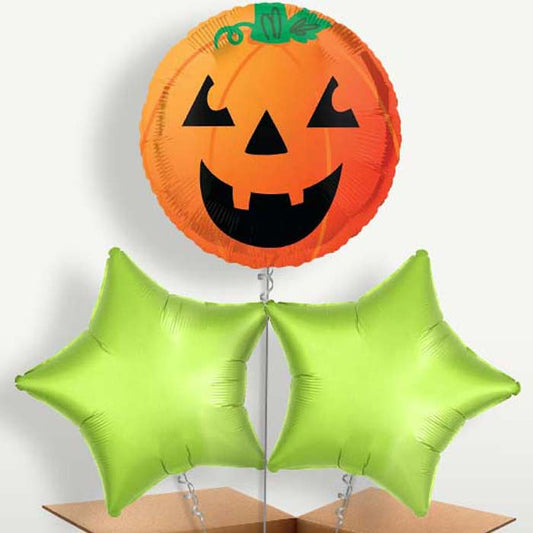 Pumpkin Halloween Trio Balloon Bunch inflated with Helium | Small Indoor Plants