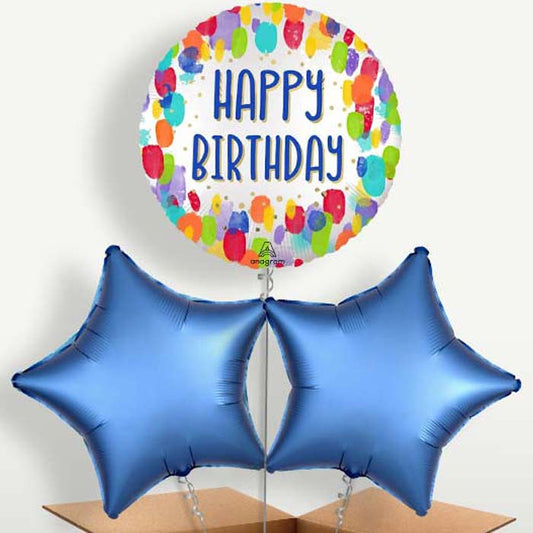 Artist Paint Dots Happy Birthday Bunch of Balloons | Small Indoor Plants