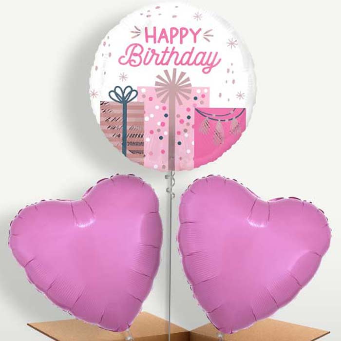 Pastel Presents Birthday Balloon Bunch | Small Indoor Plants