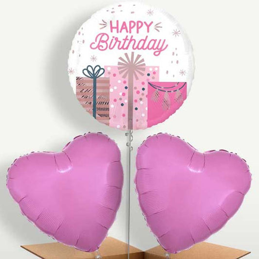 Pastel Presents Birthday Balloon Bunch | Small Indoor Plants