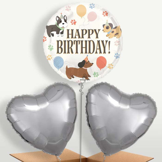 Dog Happy Birthday Bunch of Balloons inflated with Helium | Small Indoor Plants