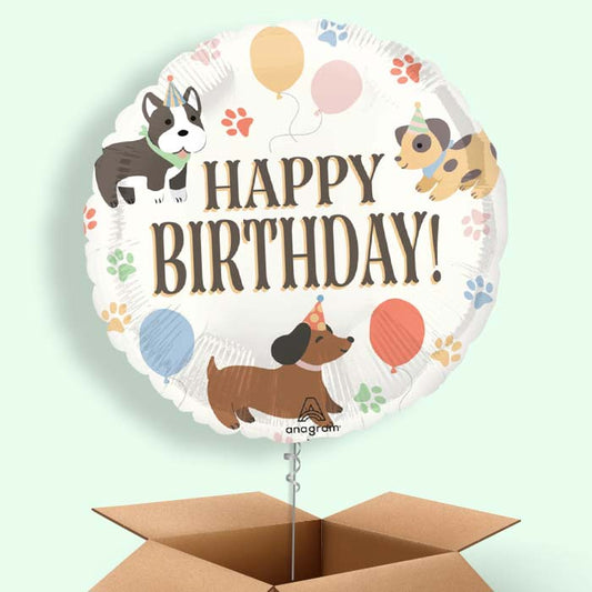 Dog Happy Birthday Helium Balloon in a Box