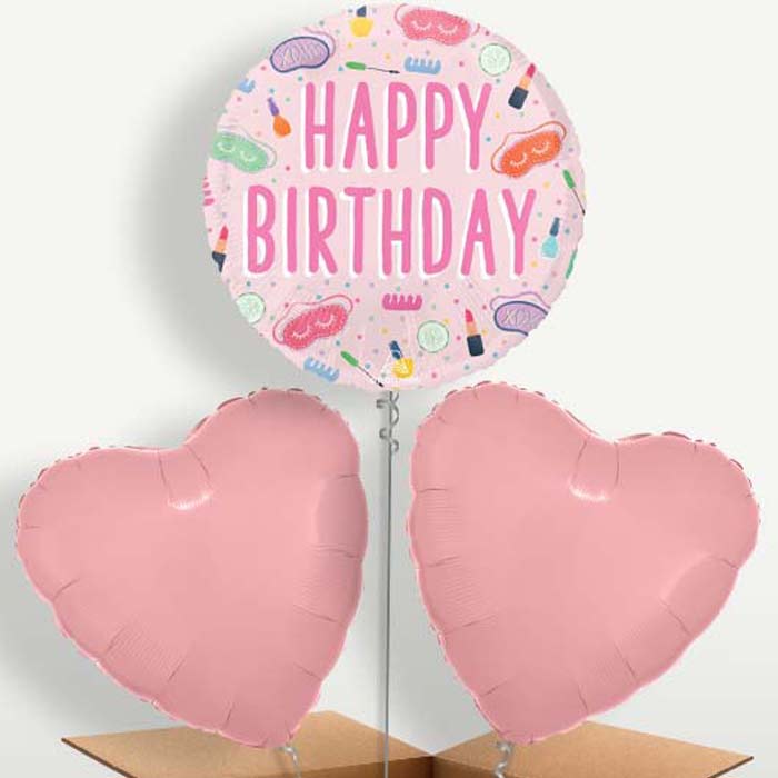 Spa Happy Birthday Helium Bunch of Balloons | Small Indoor Plants