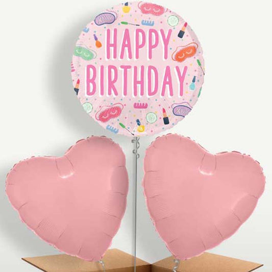 Spa Happy Birthday Helium Bunch of Balloons | Small Indoor Plants