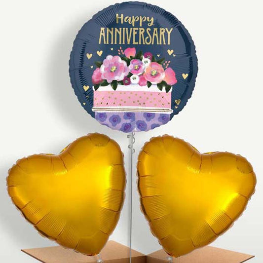 Happy Anniversary Cake Balloons in a Bunch | Small Indoor Plants