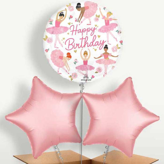 Ballerina Girl Happy Birthday Bunch of Balloons | Small Indoor Plants