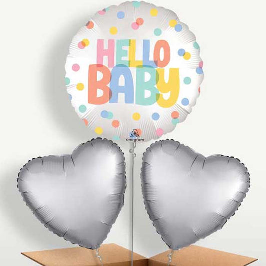 Polka Dot Hello Baby Bunch of Balloons | Small Indoor Plants