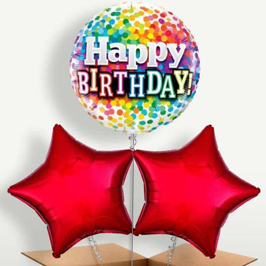 Colourful Confetti Happy Birthday Bunch of Balloons | Small Indoor Plants