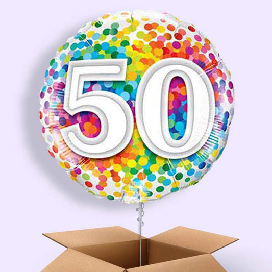 50th Birthday Balloons Delivered in a Box