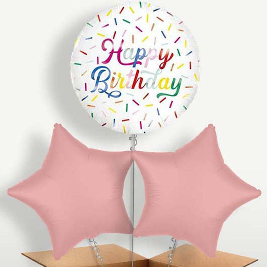 Sprinkle Happy Birthday Helium Bunch of Balloons | Small Indoor Plants