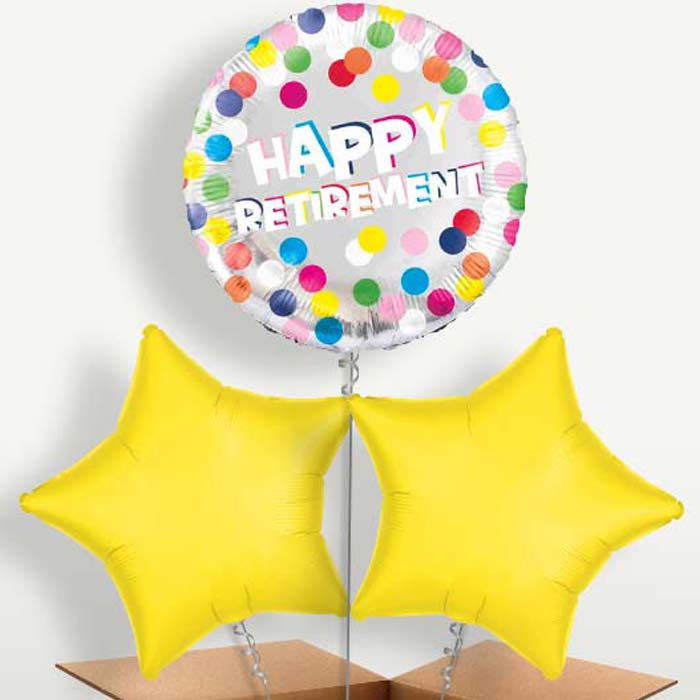 Colourful Happy Retirement Bunch of Balloons | Small Indoor Plants