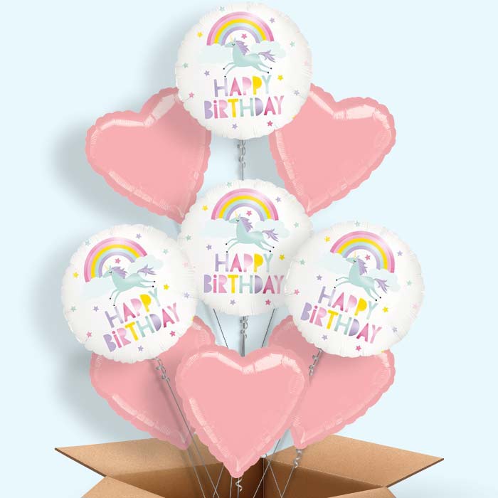 Rainbow Unicorn Birthday Balloon Delivery