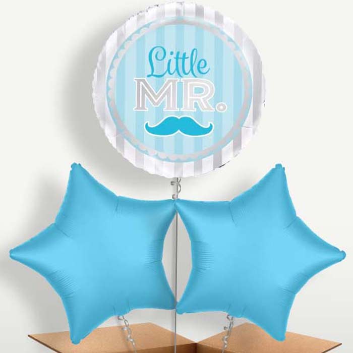 Little Mr Baby Shower Balloon Bunches inflated with Helium | Small Indoor Plants