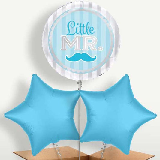 Little Mr Baby Shower Balloon Bunches inflated with Helium | Small Indoor Plants