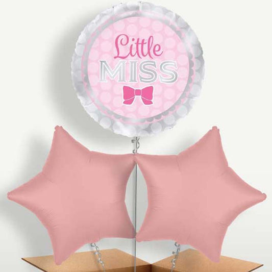 Little Miss Baby Shower Balloon Bunches inflated with Helium | Small Indoor Plants
