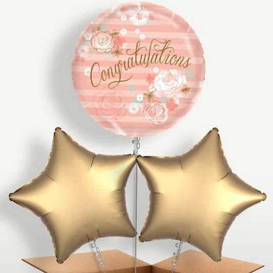 Congratulations Bunch of Balloons inflated with Helium | Small Indoor Plants