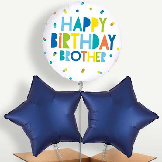 Happy Birthday Brother Polka Dots Balloons in a Bunch | Small Indoor Plants