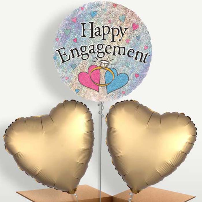 Hearts Engagement Balloons in a Bunch Inflated with Helium | Small Indoor Plants