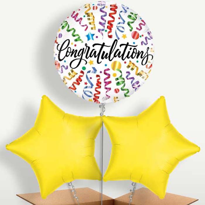 Congratulations Streamers Bunch of Balloons | Small Indoor Plants