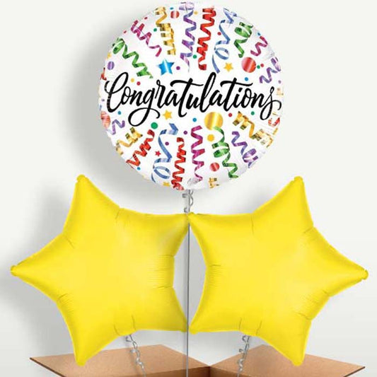 Congratulations Streamers Bunch of Balloons | Small Indoor Plants