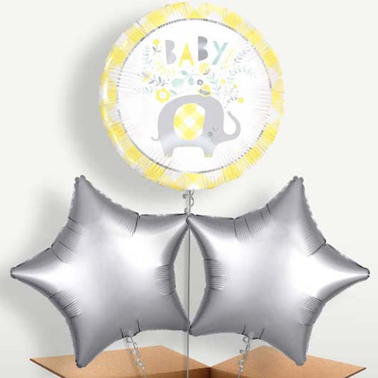Yellow Elephant Baby Shower Helium Bunch of Balloons | Small Indoor Plants