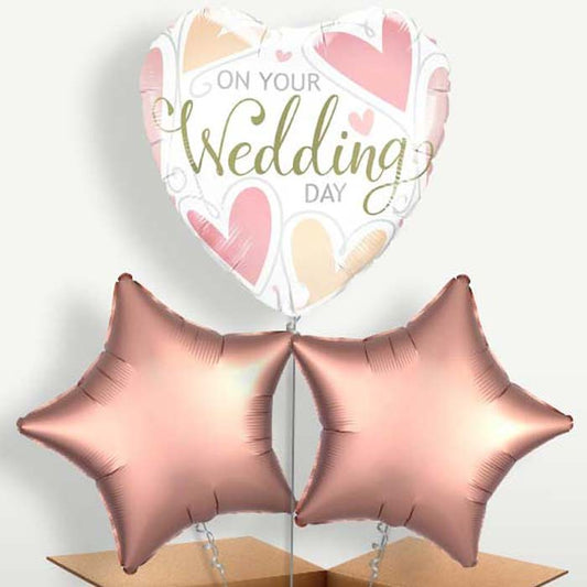 Wedding Day Hearts Helium Bunch of Balloons | Small Indoor Plants