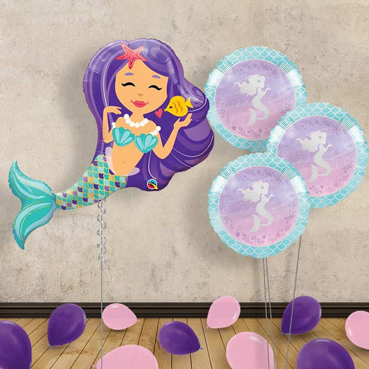 Mermaid Inflated Helium Balloons Delivered